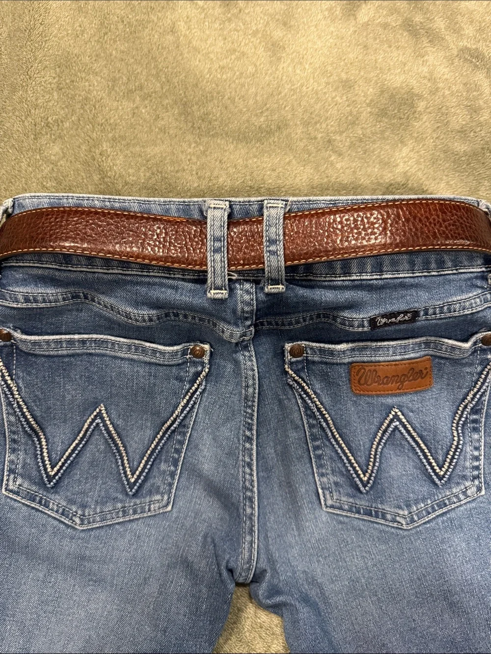 Columbia Leather Belt with Metal Buckle